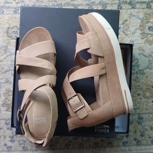 Eileen Fischer Boost Wedge Flatform Sandal 10